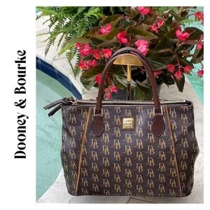 Dooney and Bourke Willa Zip Satchel/XBag w/3 Compartments & Gold-Toned HW
